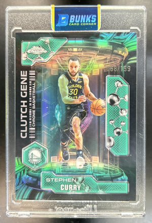 Stephen Curry 2025-26 Topps Chrome #CG-2 Clutch Gene Aqua Refractor 68/199 Warriors