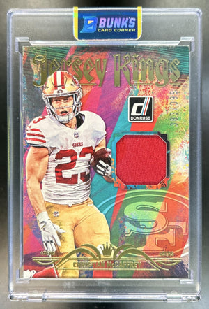 Christian McCaffrey 2023 Panini Donruss #JK-17 Jersey Kings 383/399 MEM 49ers