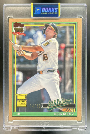 Nick Kurtz 2026 Topps Series 2 #91B2-24 1991 Gold 14/15 Athletics