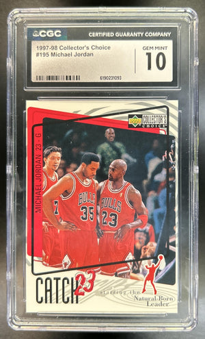 Michael Jordan 1997-98 Upper Deck Collector's Choice #195 Bulls CGC 10