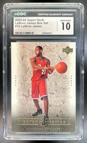 LeBron James 2003-04 Upper Deck Box Set #16 RC Cavaliers CGC 10