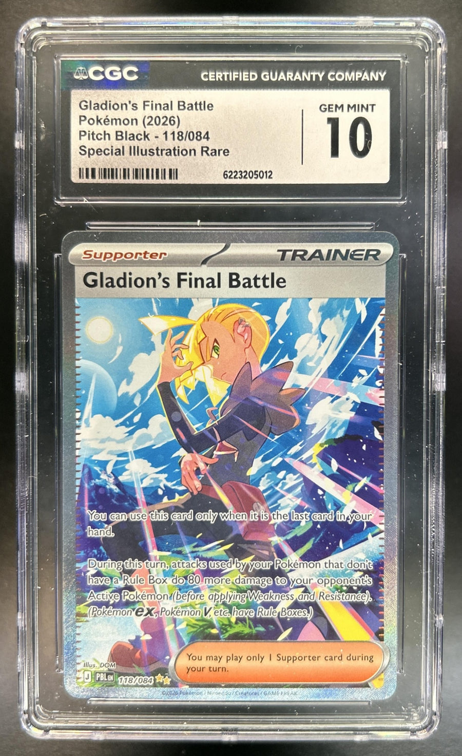 Gladion's Final Battle Pitch Black #118/084 Special Illustration Rare CGC 10