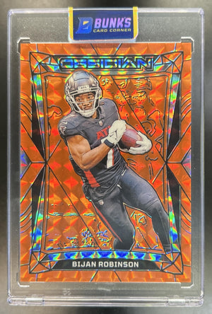 Bijan Robinson 2024 Panini Obsidian #7 Orange Mosaic International 12/24 Falcons