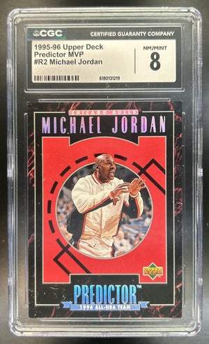 Michael Jordan 1995-96 Upper Deck #R2 Predictors Exchange: MVP Bulls CGC 8
