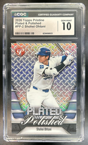 Shohei Ohtani 2026 Topps Pristine #PP-2 Plated and Polished Dodgers CGC 10