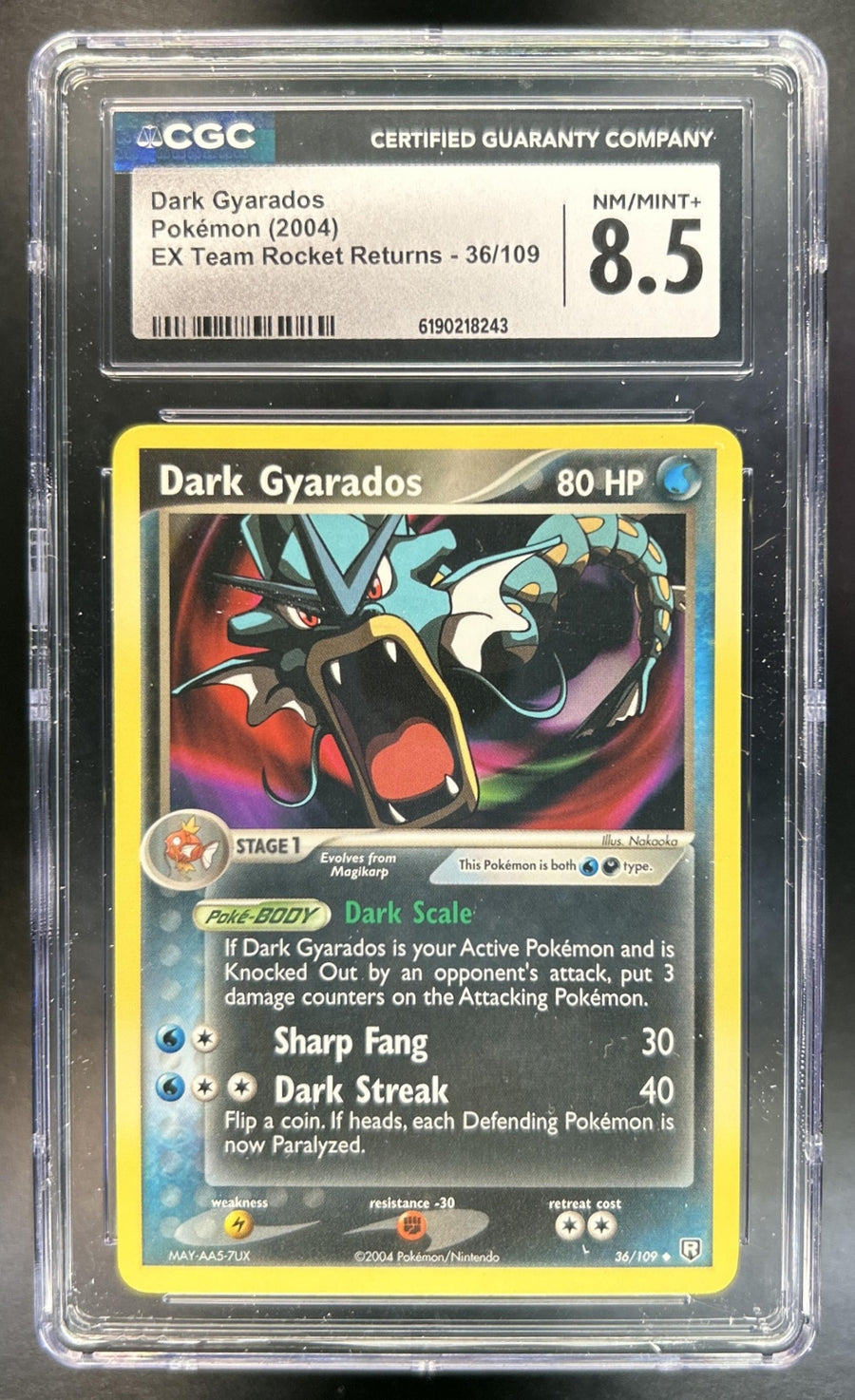 Dark Gyarados EX Team Rocket Returns #36/109 CGC 8.5
