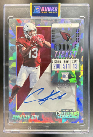 Christian Kirk 2018 Panini Contenders #119 Rookie Cracked Ice Ticket RPS 22/24 Auto RC Cardinals