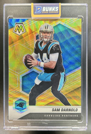 Sam Darnold 2021 Panini Mosaic #155 Prizm Gold Wave 4/17 Panthers