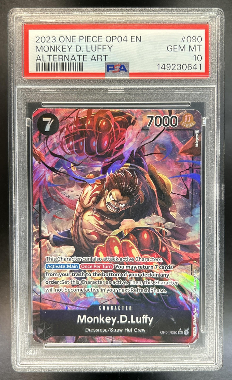 Monkey D. Luffy Alternate Art #OP04-090 PSA 10
