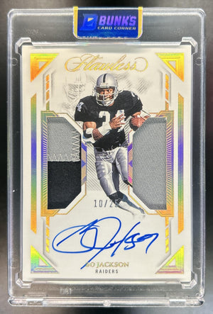 Bo Jackson 2023 Panini Flawless #DPA-BJA Dual Patch Auto 10/25 MEM Raiders