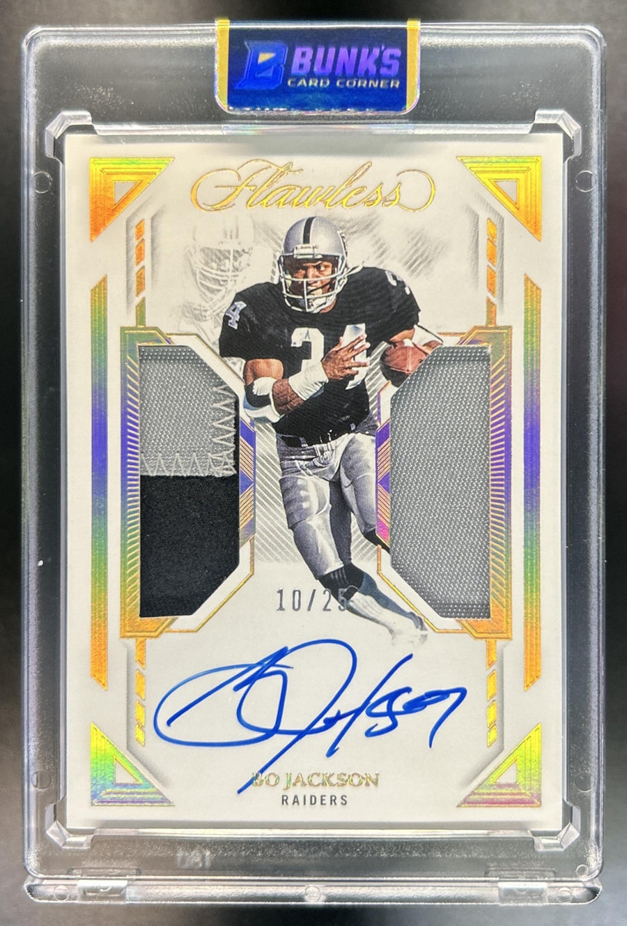 Bo Jackson 2023 Panini Flawless #DPA-BJA Dual Patch Auto 10/25 MEM Raiders
