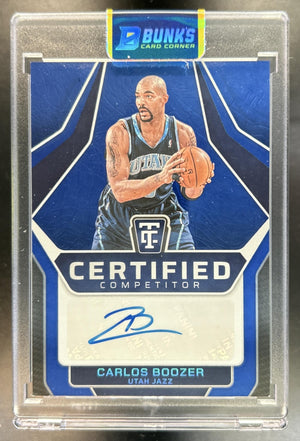 Carlos Boozer 2024-25 Panini Totally Certified #CCA-BZR Competitor Auto Blue Mirror 3/35 Jazz