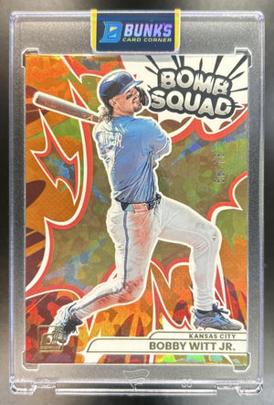 Bobby Witt Jr. 2026 Panini Donruss #9 Bomb Squad Orange Ice 56/75 Royals