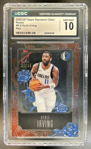Kyrie Irving 2025-26 Topps Chrome Sapphire #40 Orange Refractor 21/25 Mavericks CGC 10