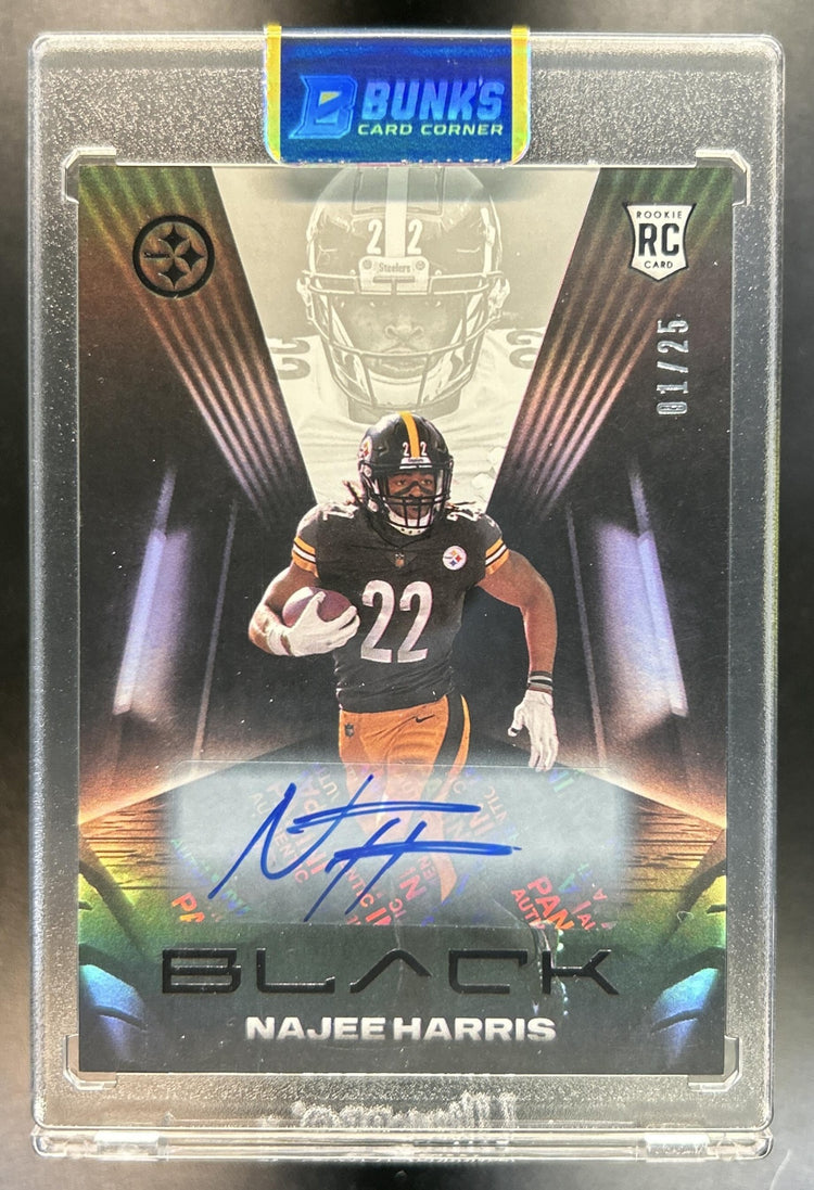Najee Harris 2021 Panini Black #109 Rookies Auto Silver 1/25 RC Steelers