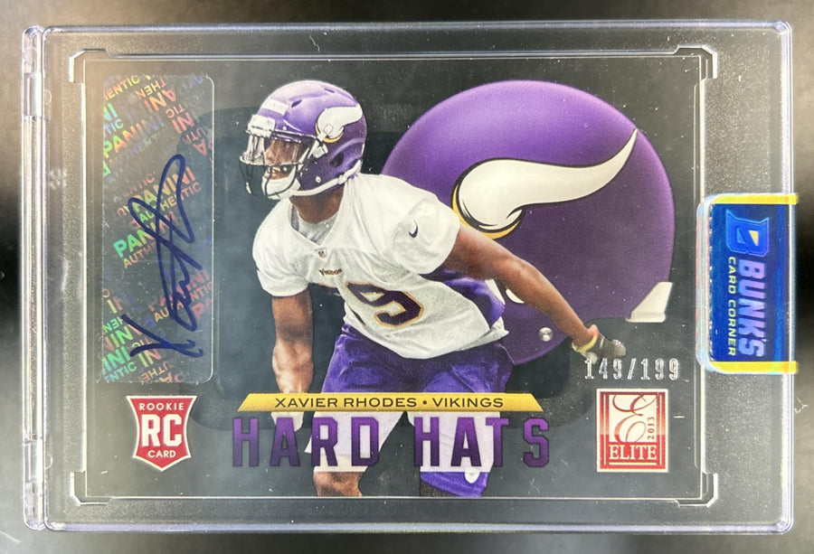 Xavier Rhodes 2013 Panini Elite #90 Rookie Hard Hats Auto 149/199 RC Vikings