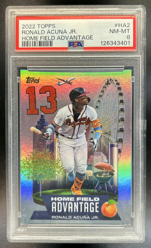 Ronald Acuna Jr 2022 Topps #HA-2 Home Field Advantage Braves PSA 8