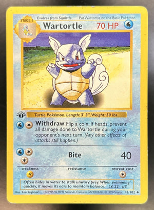 Wartortle 1st Edition #42/102 Set Shadowless MP