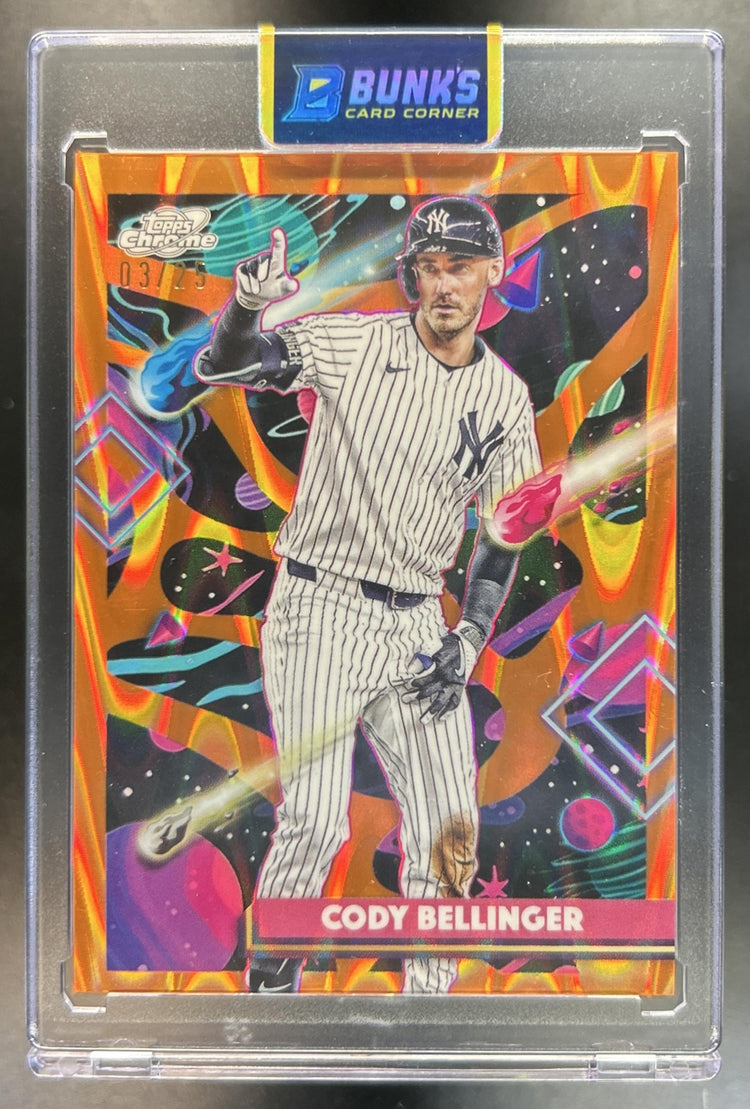Cody Bellinger 2025 Topps Cosmic Chrome #38 Orange Galactic Refractor 3/25 Yankees