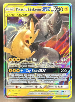 Pikachu & Zekrom Sun Moon Team Up #33/181 Holo