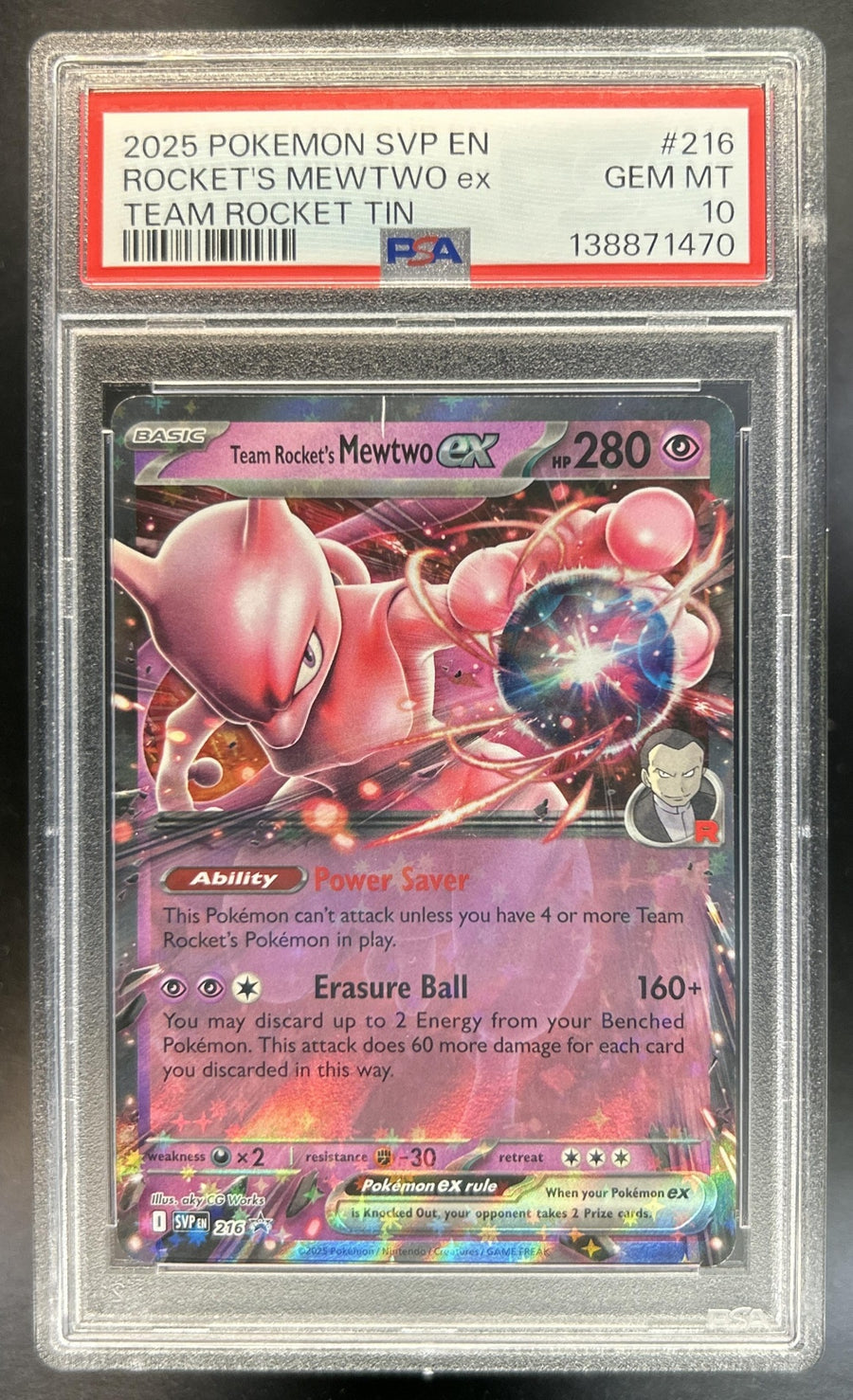 Team Rocket's Mewtwo ex front image