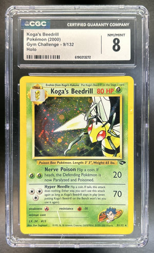Koga's Beedrill Gym Challenge #9/132 Holo CGC 8