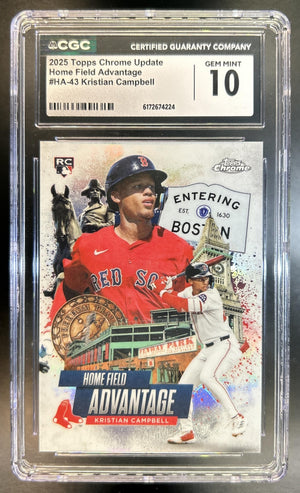 Kristian Campbell 2025 Topps Chrome Update #HA-43 Home Field Advantage RC SSP Red Sox CGC 10