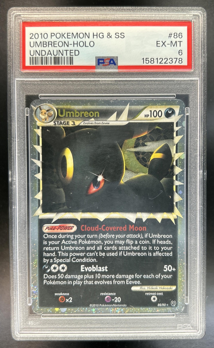 Umbreon HeartGold & SoulSilver Undaunted #86/90 PSA 6