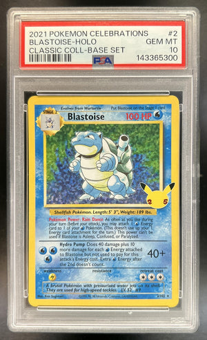 Blastoise Sword & Shield Celebrations #2/102 Classic Collection PSA 10