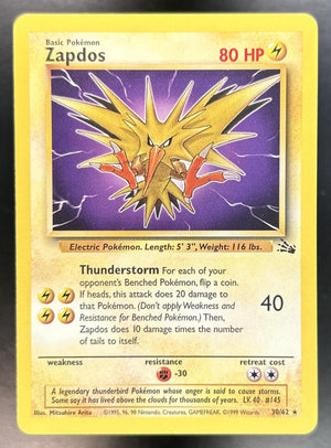 Zapdos Fossil 1st Edition #30/62 VLP