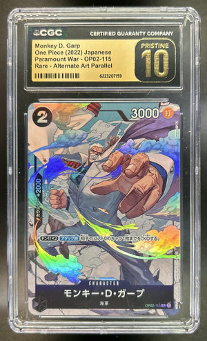 Monkey.D.Garp Paramount War #OP02-115 Rare Alternate Art Parallel CGC Pristine 10