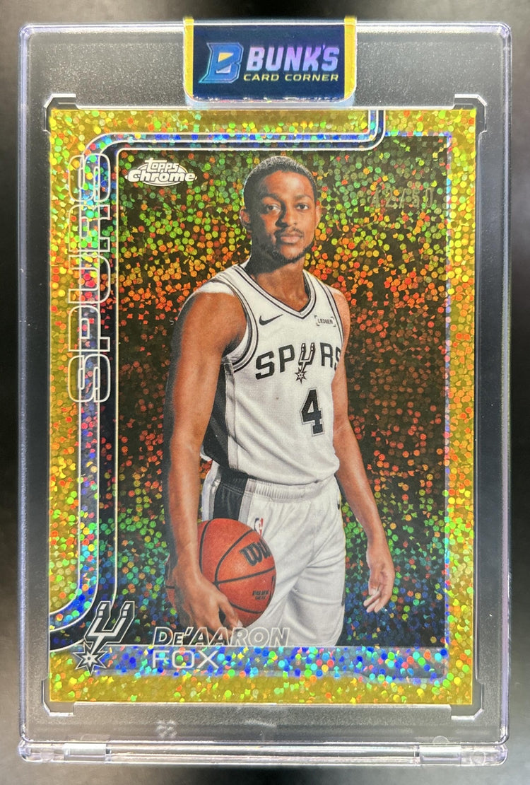 De'Aaron Fox 2025-26 Topps Chrome Update #30 Image Variation Speckle Refractor 42/50 Spurs