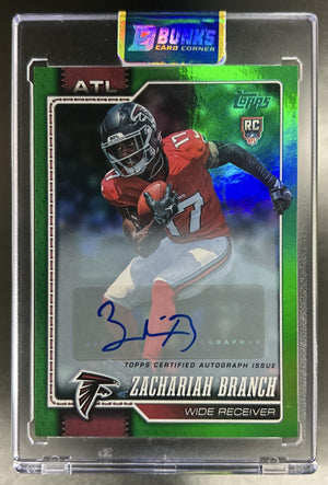 Zachariah Branch 2026 Topps #397 Real One Auto Green Foil 75/99 RC SSP Falcons