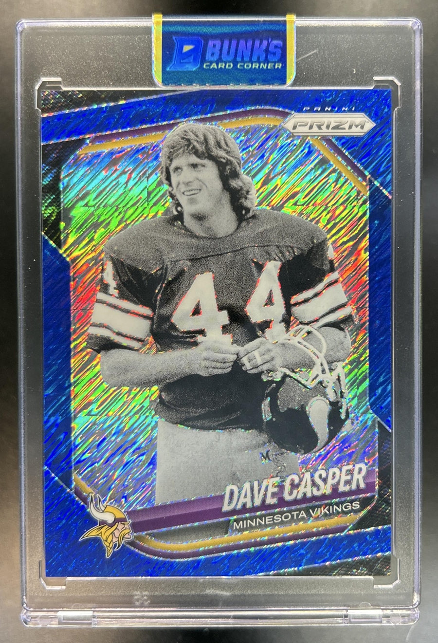 Dave Casper 2025 Panini Prizm #256 Blue Shimmer 8/35 Vikings