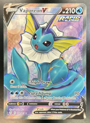 Vaporeon V Sword & Shield Evolving Skies #172/203 Full Art Ultra Rare