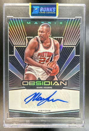 Mark Aguirre 2019-20 Panini Obsidian #MA-MAG Matrix Auto 92/99 Pistons