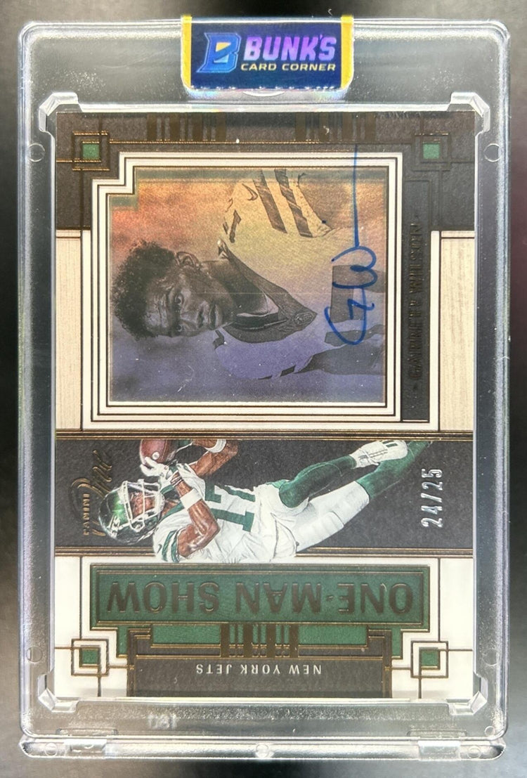 Garrett Wilson 2023 Panini One #168 Bronze 24/25 Man Show Auto Jets