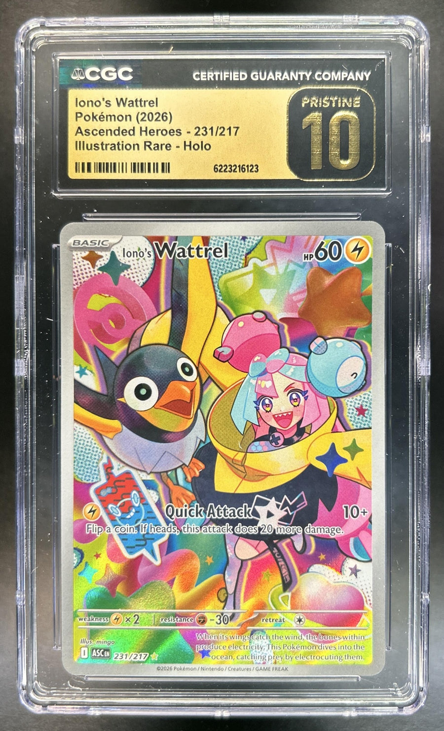 Iono's Wattrel SV Black Star Promos JP #232/SV-P 2025 CGC Pristine 10