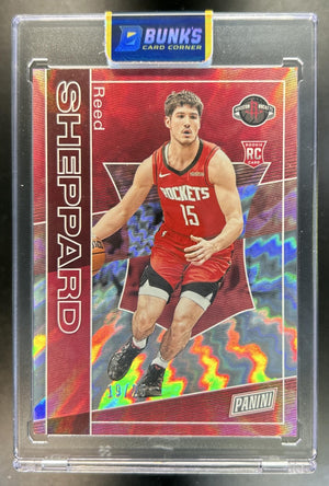Reed Sheppard 2025 Panini NSCC Silver Packs Wrapper Redemption #RC11 Rookies Lightning Spokes 19/25 RC Rockets