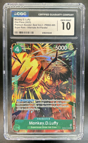 Monkey D. Luffy The Best Vol. 2 #PRB02-005 Super Rare - Alternate Art Parallel CGC 10