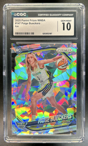 Paige Bueckers 2025 Panini WNBA Prizm #147 Ice RC Wings CGC 10