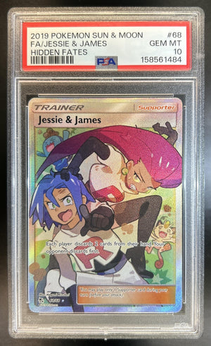 Jessie & James 2019 Pokemon SM Hidden Fates #68/68 PSA 10