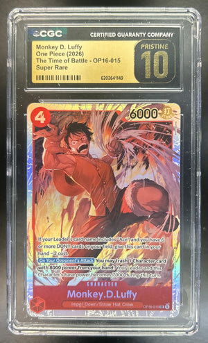 Monkey D. Luffy The Time of Battle #OP16-015 Super Rare CGC 10