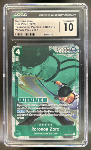 Roronoa Zoro Anime 25th Collection #EB02-019 Rare CGC 10