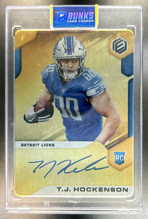 T.J. Hockenson 2019 Panini Elements #164 Gold RC Auto 12/50 Lions
