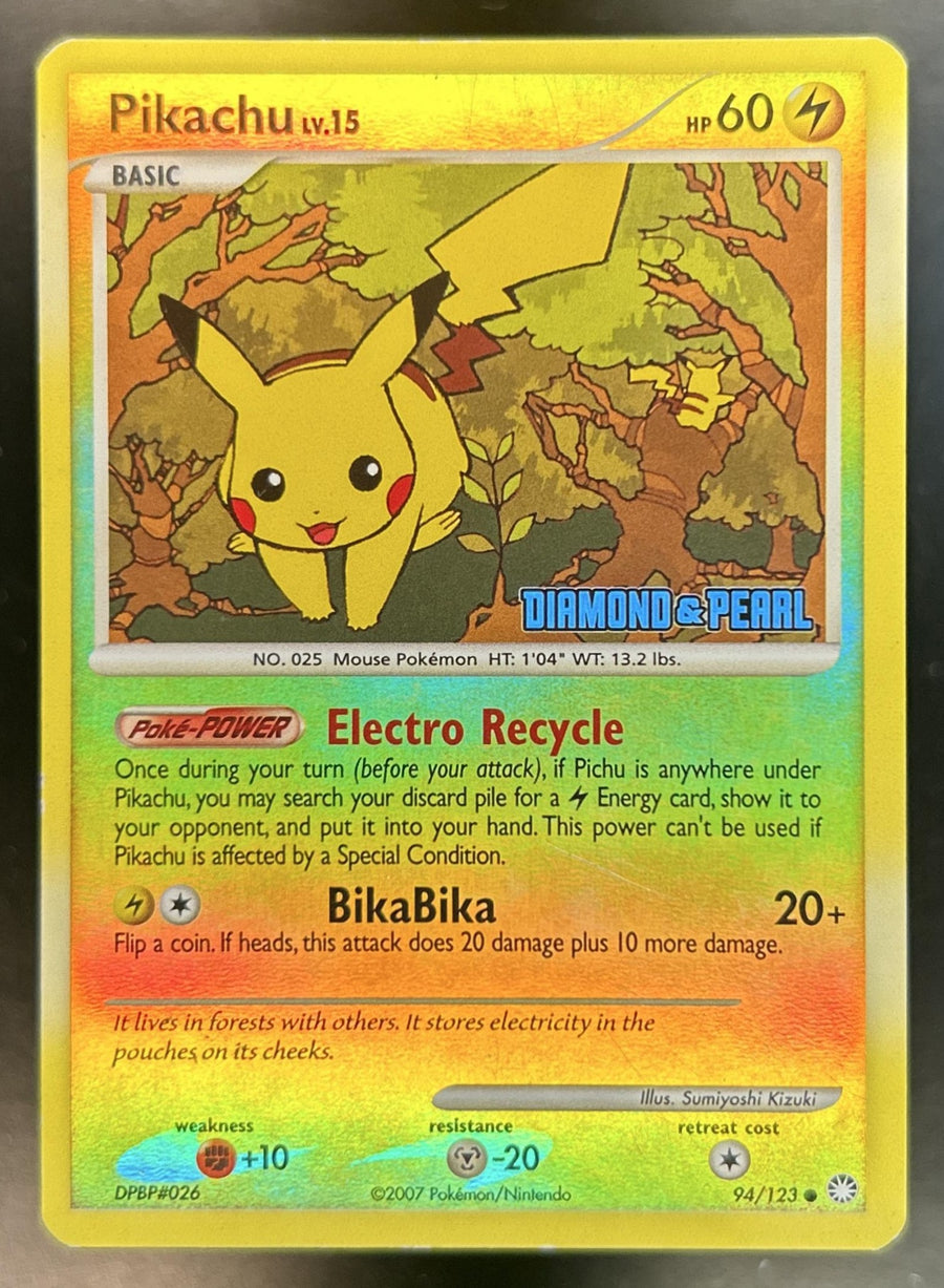 Pikachu Diamond & Pearl Mysterious Treasures #94/123 Reverse Holo LP