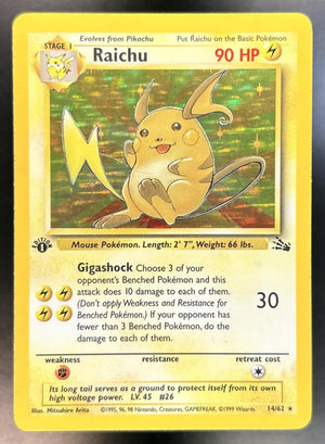 Raichu Fossil 1st Edition #14/62 MP