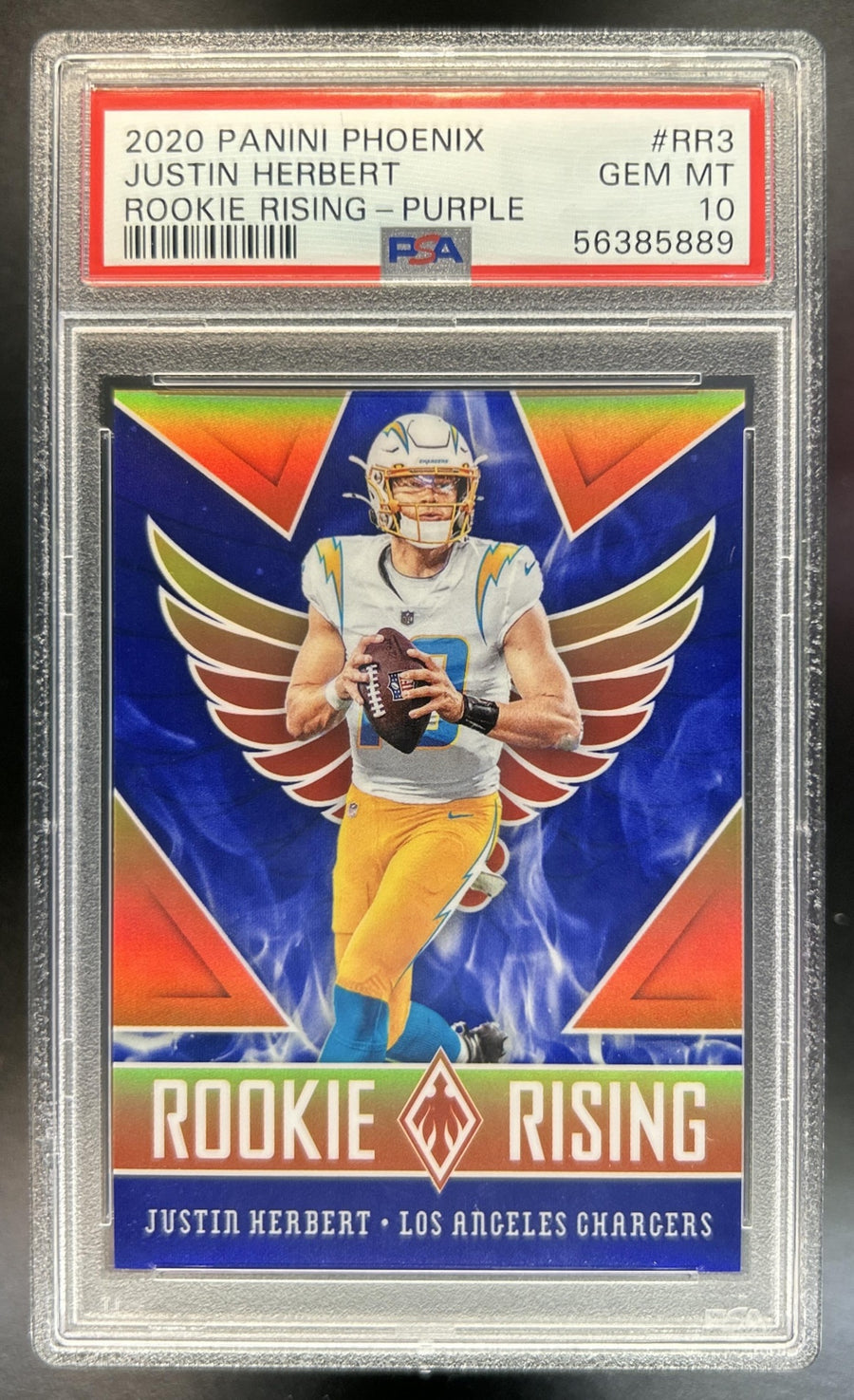 Justin Herbert 2020 Panini Immaculate Collection #RR3 Rookie Reserve Brand Logo MEM RC Chargers PSA 10