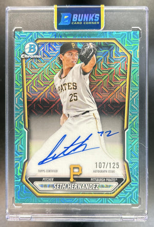 Seth Hernandez 2026 Bowman Mega Box #BMA-SH Chrome Prospect Auto Aqua Mojo Refractor 107/125 Pirates