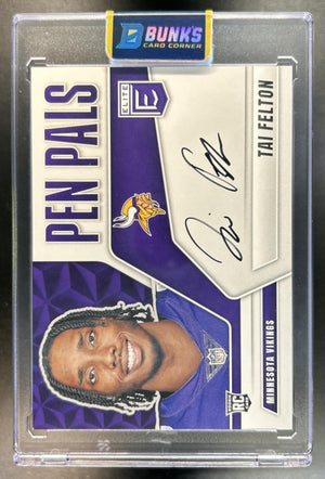 Tai Felton 2025 Panini Donruss Elite #PP-TAI Pen Pals Horizontal Auto Vikings